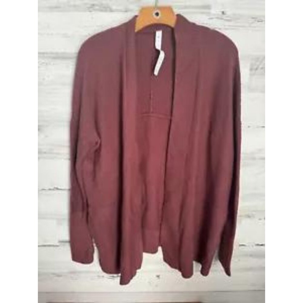 Cashlu Lululemon Cardigan Women's Size 6 Smokey Red Pink Knit Long Sleeve